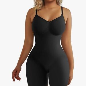 SHAPERX Seamless Black Shapewear Bodysuit Black NWT